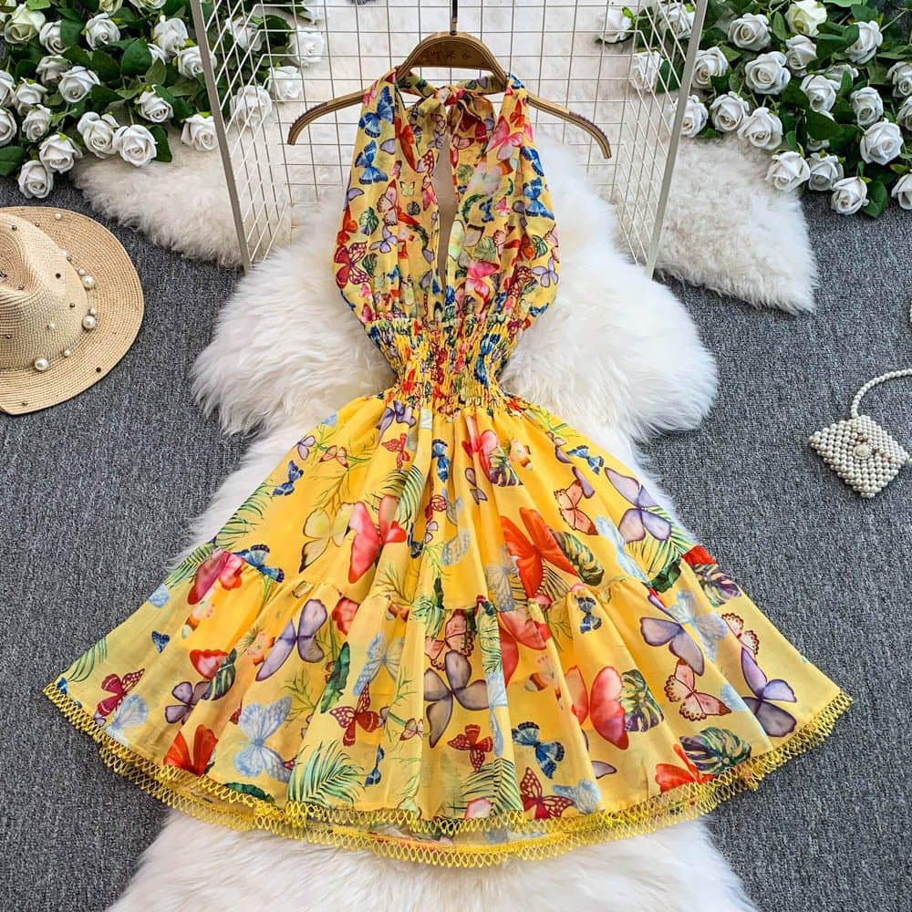 Boheme Stribet Sommerkjole i Poplin — billede 1
