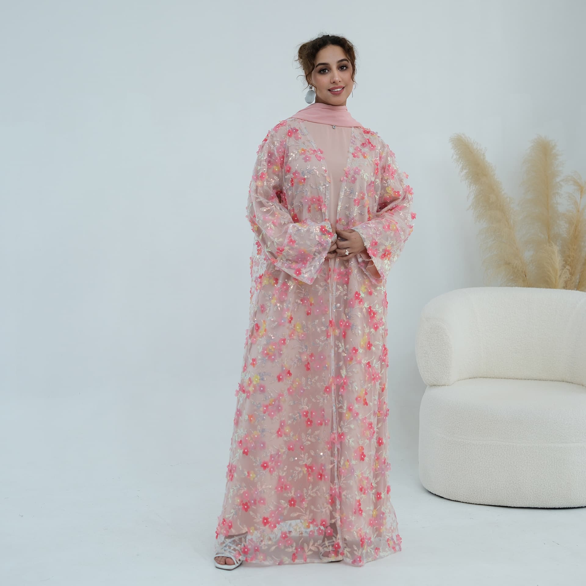 Tidløs Akvarel-print Sommerkjole i Chiffon — billede 1