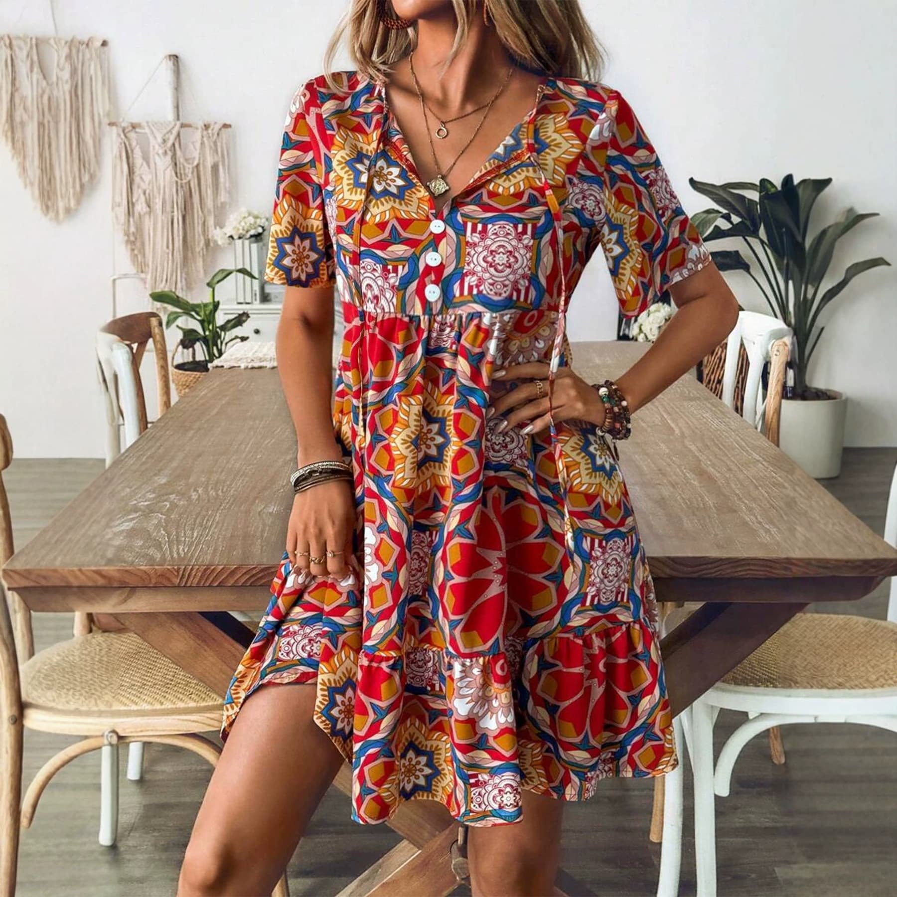 Raffineret Paisley Wrap-kjole — billede 1