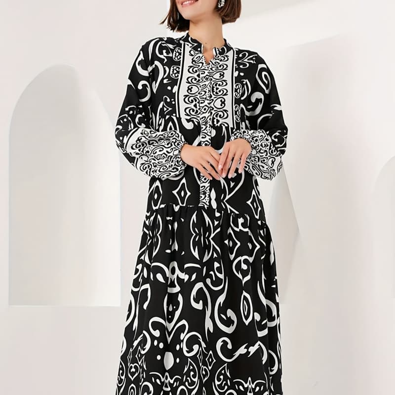 Strandklar Ditsyprint Sommerkjole i Chiffon — billede 1