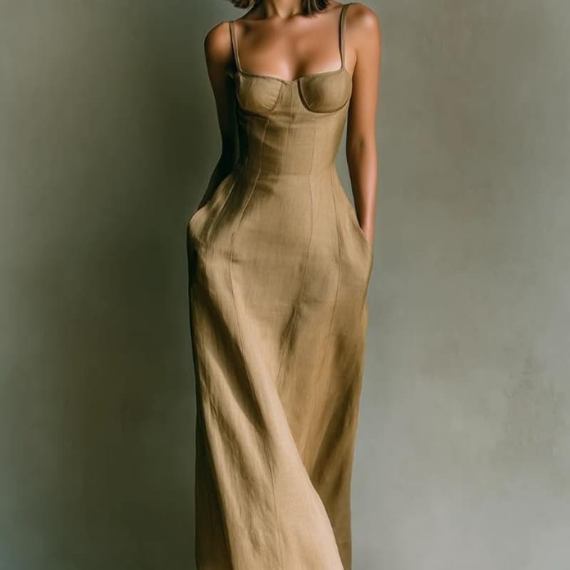 Afslappet Citroner Wrap-kjole i Satin — billede 1